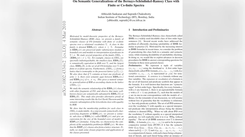 On Semantic Generalizations of the Bernays-Sch"onfinkel-Ramsey Class   with Finite or Co-finite Spectra