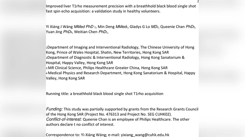 Improved liver T1rho measurement precision with a breathhold black blood   single shot fast spin echo acquisition: a validation study in healthy   volunteers
