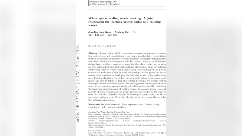 When coding meets ranking: A joint framework based on local learning