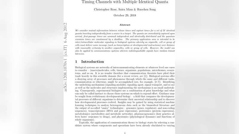 Timing Channels with Multiple Identical Quanta