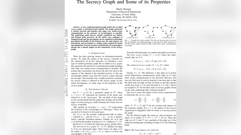 The Secrecy Graph and Some of its Properties