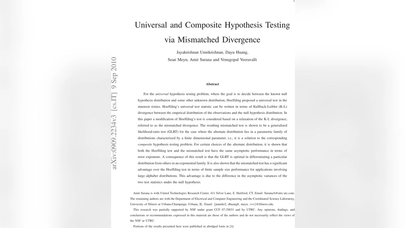 Universal and Composite Hypothesis Testing via Mismatched Divergence