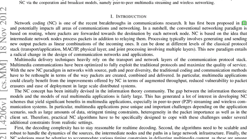 Network Coding Meets Multimedia: a Review