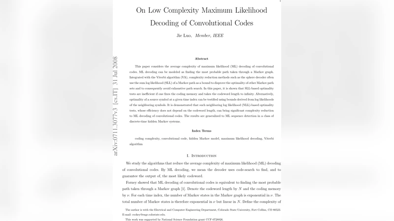 On Low Complexity Maximum Likelihood Decoding of Convolutional Codes