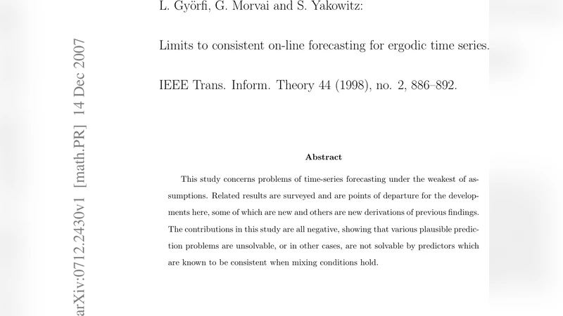 Limits to consistent on-line forecasting for ergodic time series