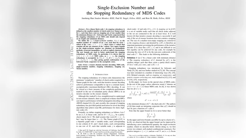 Single-Exclusion Number and the Stopping Redundancy of MDS Codes