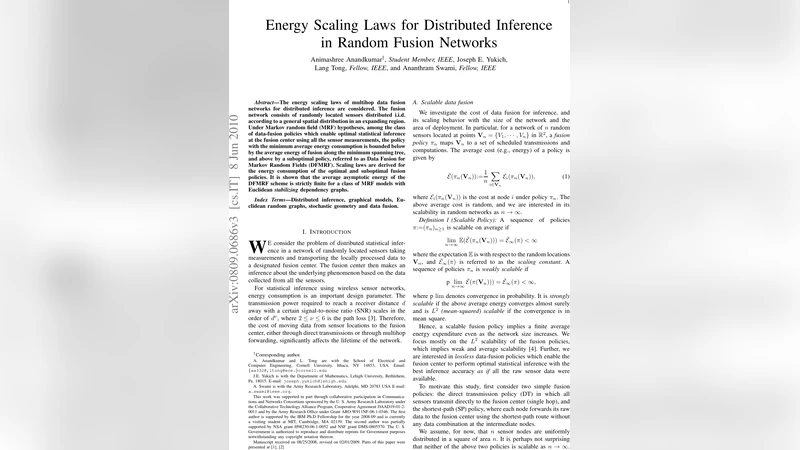 Energy Scaling Laws for Distributed Inference in Random Fusion Networks