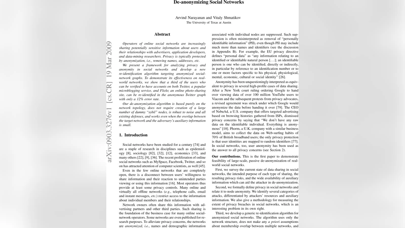 De-anonymizing Social Networks