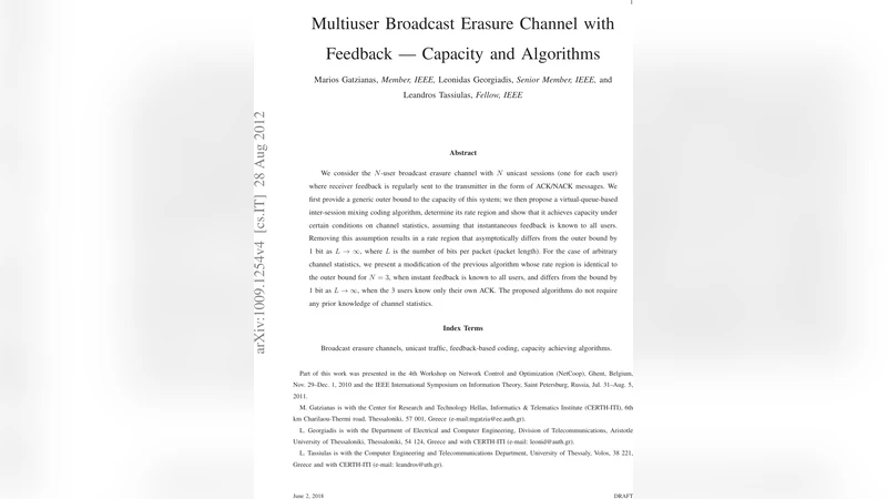 Multiuser broadcast erasure channel with feedback - capacity and   algorithms