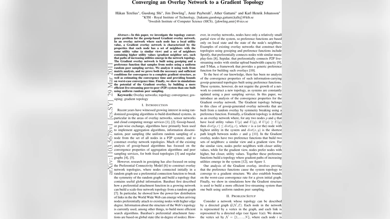 Converging an Overlay Network to a Gradient Topology