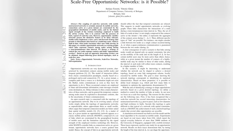 Scale-Free Opportunistic Networks: is it Possible?