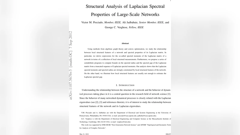 Structural Analysis of Laplacian Spectral Properties of Large-Scale   Networks
