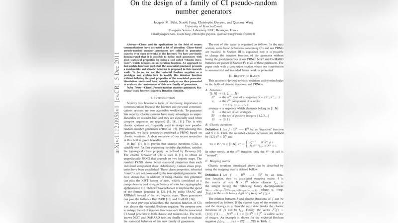 On the design of a family of CI pseudo-random number generators