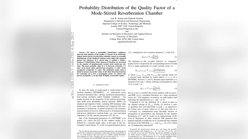 Probability Distribution of the Quality Factor of a Mode-Stirred   Reverberation Chamber