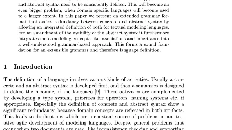 Integrated Definition of Abstract and Concrete Syntax for Textual   Languages