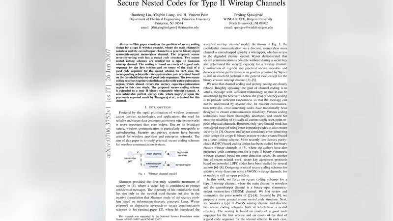 Secure Nested Codes for Type II Wiretap Channels
