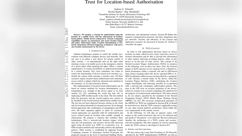 Trust for Location-based Authorisation