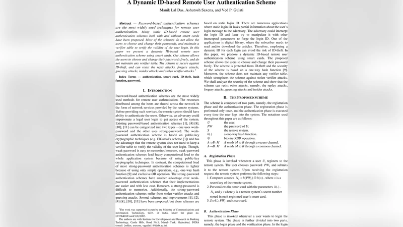 A Dynamic ID-based Remote User Authentication Scheme