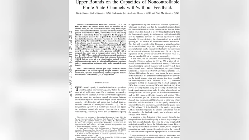 Upper Bounds on the Capacities of Noncontrollable Finite-State Channels   with/without Feedback