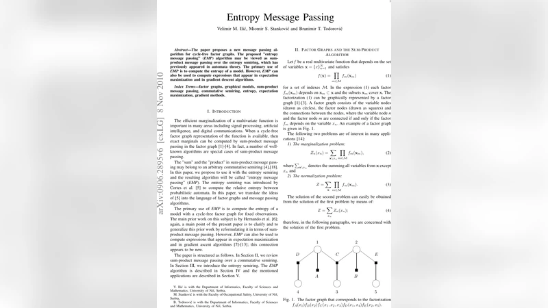 Entropy Message Passing