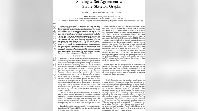 Solving k-Set Agreement with Stable Skeleton Graphs