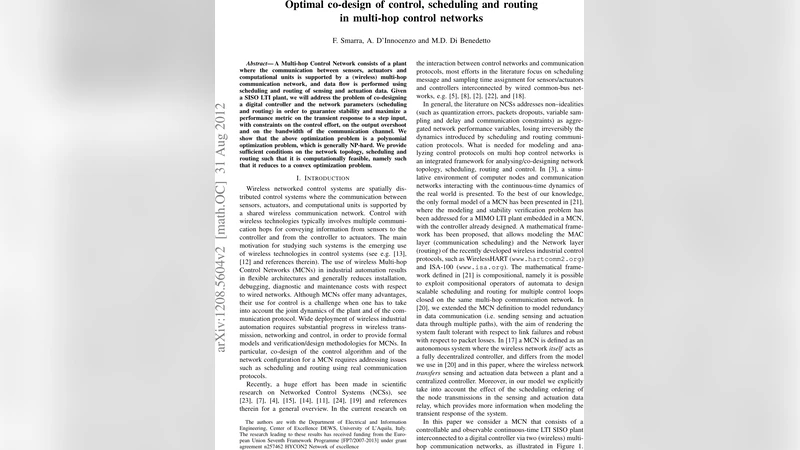 Optimal co-design of control, scheduling and routing in multi-hop   control networks