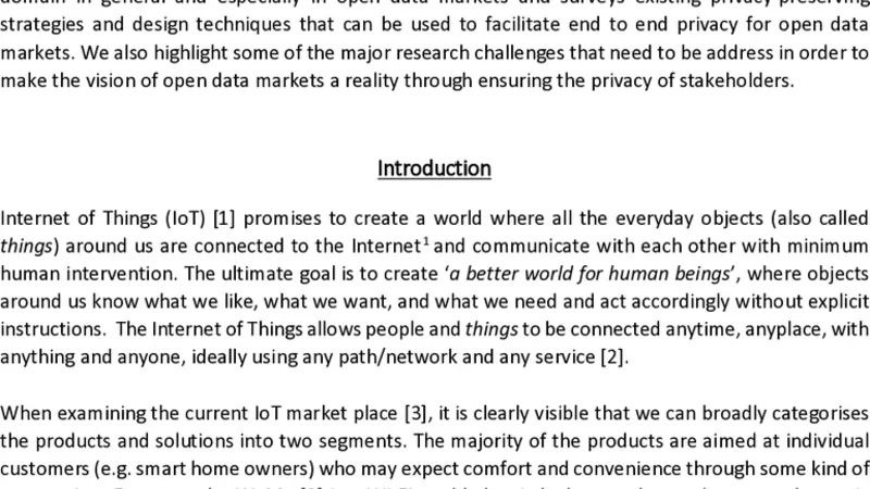 End-to-End Privacy for Open Big Data Markets