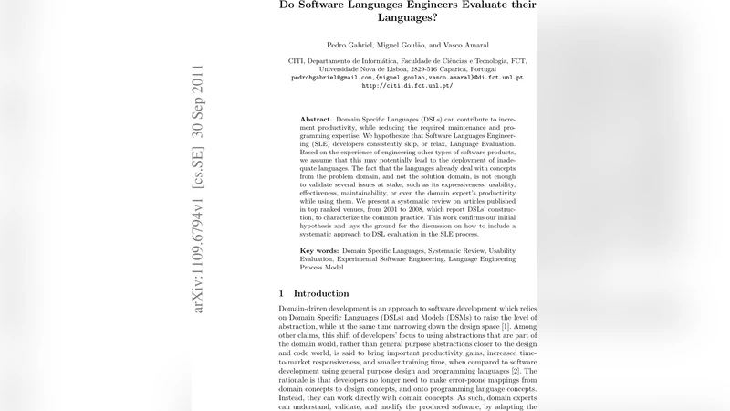 Do Software Languages Engineers Evaluate their Languages?