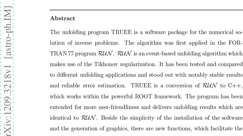 Solving inverse problems with the unfolding program TRUEE: Examples in   astroparticle physics