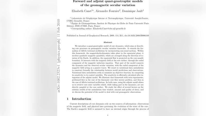 Forward and adjoint quasi-geostrophic models of the geomagnetic secular   variation