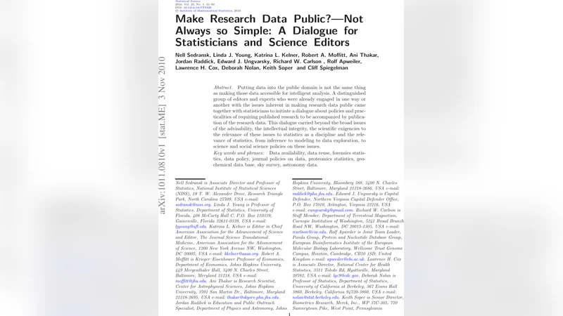 Make Research Data Public? -- Not Always so Simple: A Dialogue for   Statisticians and Science Editors