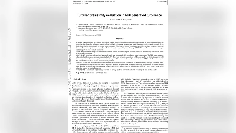 Turbulent resistivity evaluation in MRI generated turbulence