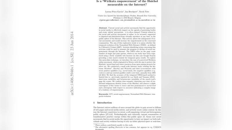 Is a `Wirikuta empowerment of the Huichol measurable on the Internet?