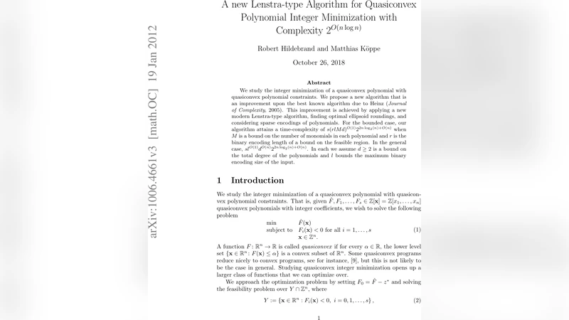 A new Lenstra-type Algorithm for Quasiconvex Polynomial Integer   Minimization with Complexity 2^O(n log n)