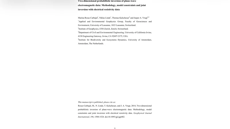 Two-dimensional probabilistic inversion of plane-wave electromagnetic   data: Methodology, model constraints and joint inversion with electrical   resistivity data