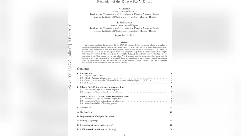 Reduction of the Elliptic SL(N,C) top