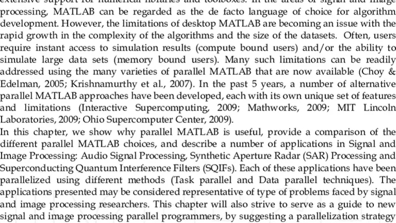 Parallel MATLAB Techniques