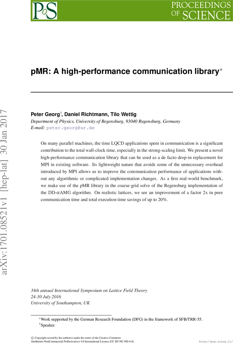 pMR: A high-performance communication library