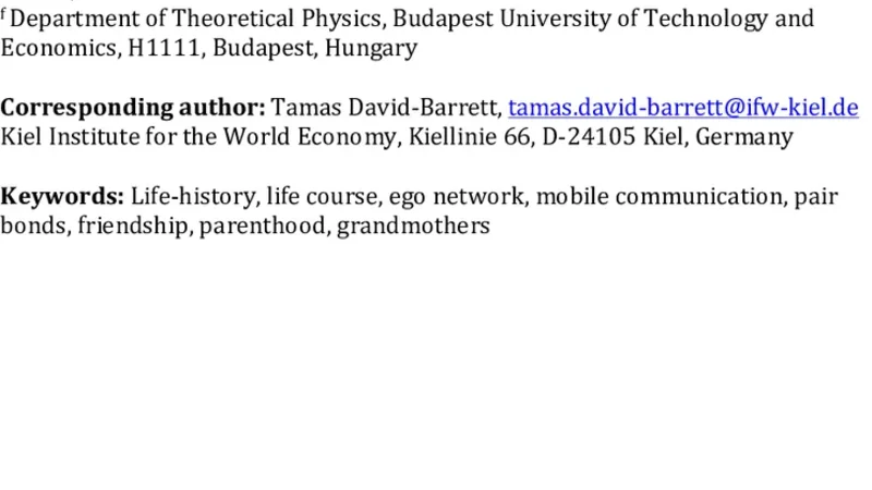 Communication with family and friends across the life course