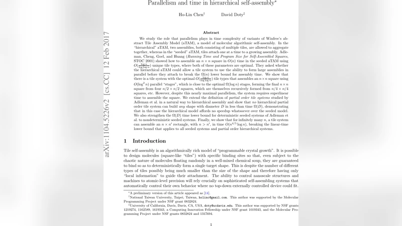 Parallelism and Time in Hierarchical Self-Assembly