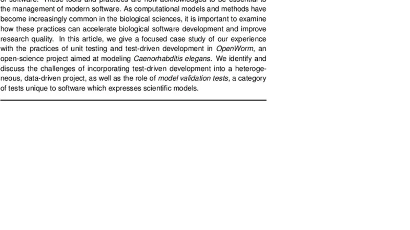 Unit Testing, Model Validation, and Biological Simulation