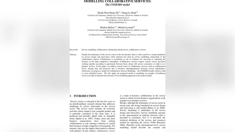 Modelling collaborative services: The COSEMO model