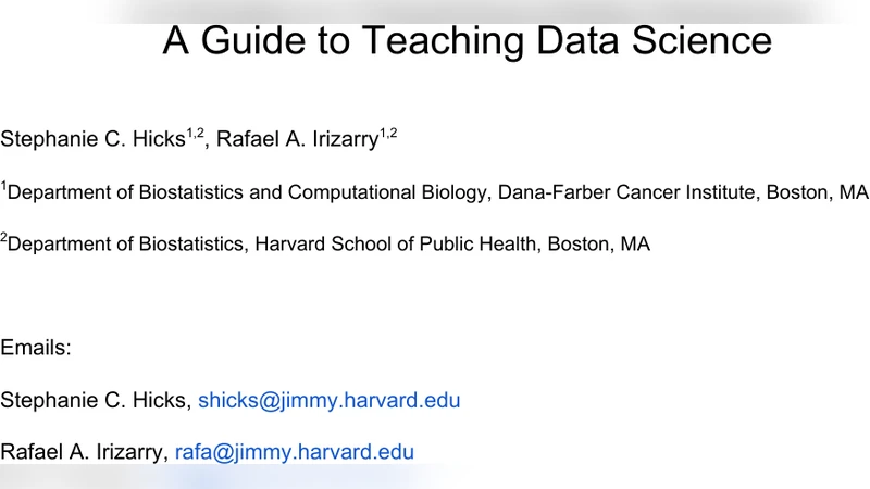 A Guide to Teaching Data Science