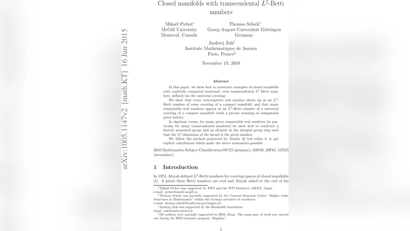 Closed manifolds with transcendental L2-Betti numbers