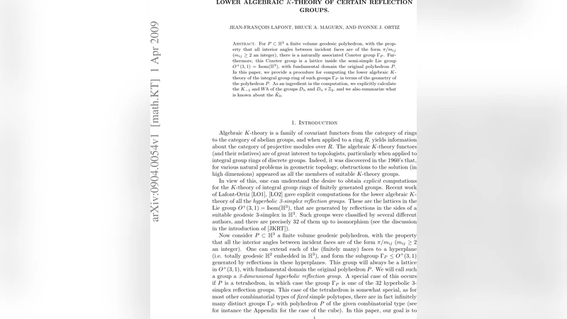 Lower algebraic K-theory of certain reflection groups