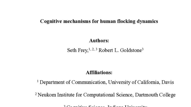 Cognitive mechanisms for human flocking dynamics
