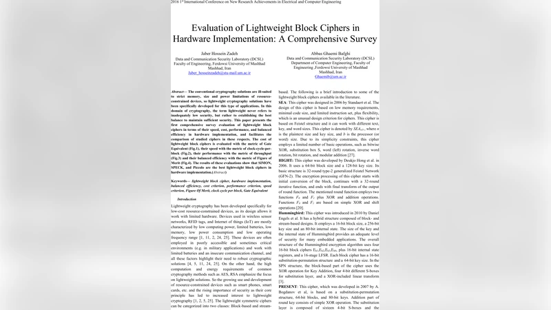 Evaluation of Lightweight Block Ciphers in Hardware Implementation: A   Comprehensive Survey