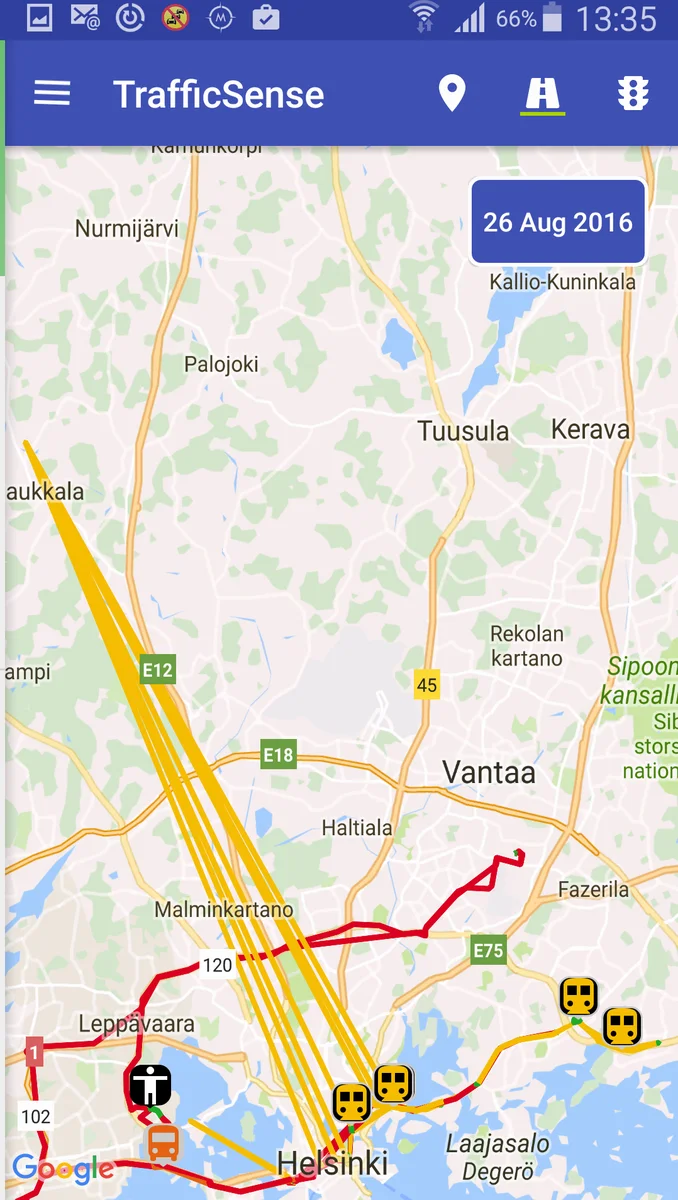 Automatic Recognition of Public Transport Trips from Mobile Device   Sensor Data and Transport Infrastructure Information