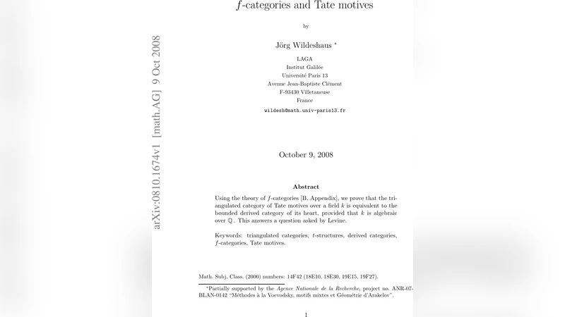 f-categories and Tate motives