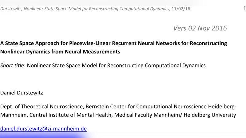 A State Space Approach for Piecewise-Linear Recurrent Neural Networks   for Reconstructing Nonlinear Dynamics from Neural Measurements